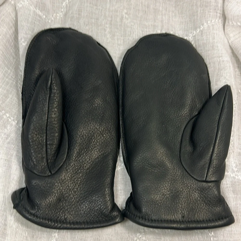 Super Soft buttery glove leather deerskin lined mittens stamped sz XL
